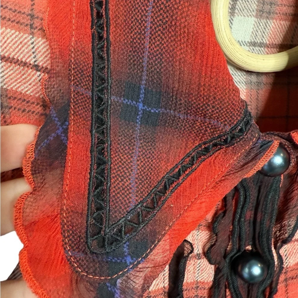 COACH 1941 Plaid Peter Pan Collar Mixed Silk Print Mini Dress – Size 4 NWOT